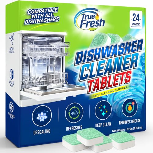 True Fresh Dishwasher Cleaner & Deodorizer Tablets, 24-Pack