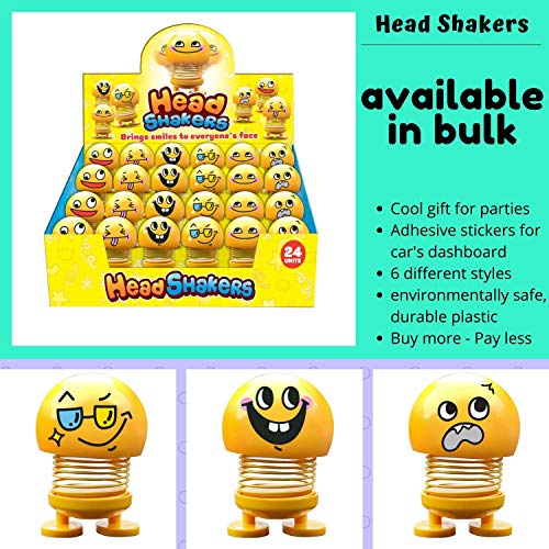 Head Shakers Emojis bobbleheads for dashboard /desk, cute car decor funny figurines, dancing doll head stress relief gifts for men cars decorations anime accessories dashboard decorations hippie car - Thumbnail 4