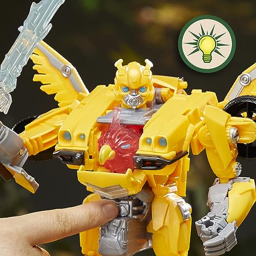 Transformers Toys Rise of the Beasts Movie, Beast-Mode Bumblebee Converting Toy with Lights and Sounds, Ages 6 and up, 10-inch - image 5