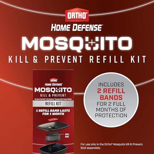 Image of Ortho Home Defense Mosquito Kill and Prevent Refill Kit - Controls Mosquitoes and Larvae, Easy-to-Use, Mosquito Killer Protects up to 4,300 sq. ft., 2 Refill Bands