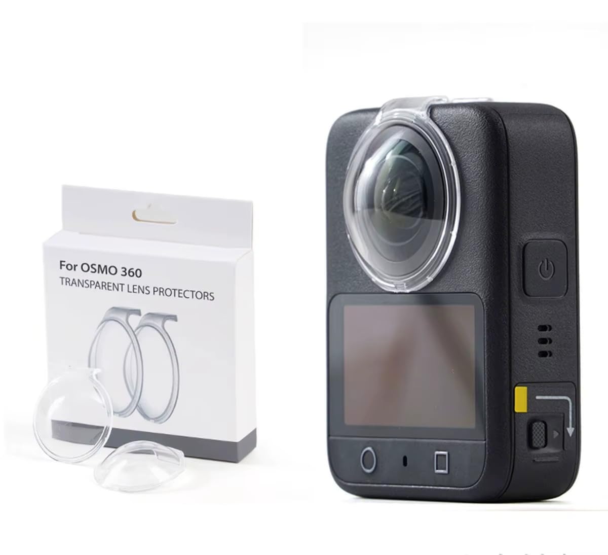 BKN Shockproof 360 Dual Lens Protector Guard PC Material Cover for DJI Osmo 360 Action Camera Dust Proof with 95% Light Transmission, Anti-Scratch & Shockproof Lens, DJI Accessories-image-3