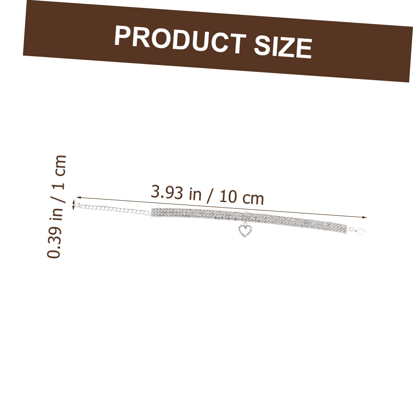 Garneck Pet Dog Puppy Necktie Safe Rhinestone Collar Heart Shape Pendant Cat Necklace Multi- Decor