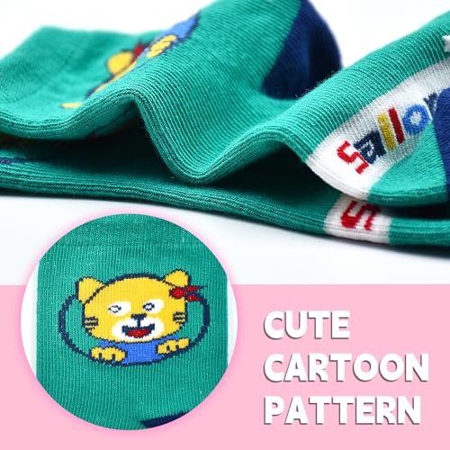 ELUTONG Toddler Socks with Grips Anti Slip Ankle Socks 12 Pairs for 1-7 Years Boys Girls Kids Infant Baby