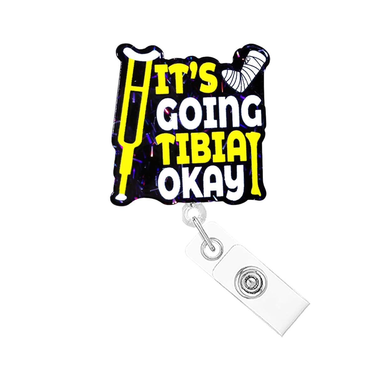 Abamilaka Funny Nurse Badge Reel – "It’s Going Tibia Okay" Retractable ID Holder | Cute Medical Gift For Nurses & Students - View #2