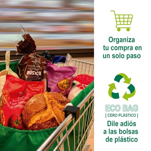 Bolsa Carrito Compra Reutilizable Grande – KUMBEK | Plegable, Lavable y Resistente | 28L | 32×37×25 cm | Bolsa Ecológica para Maletero, Coche y Supermercado - imagen 2