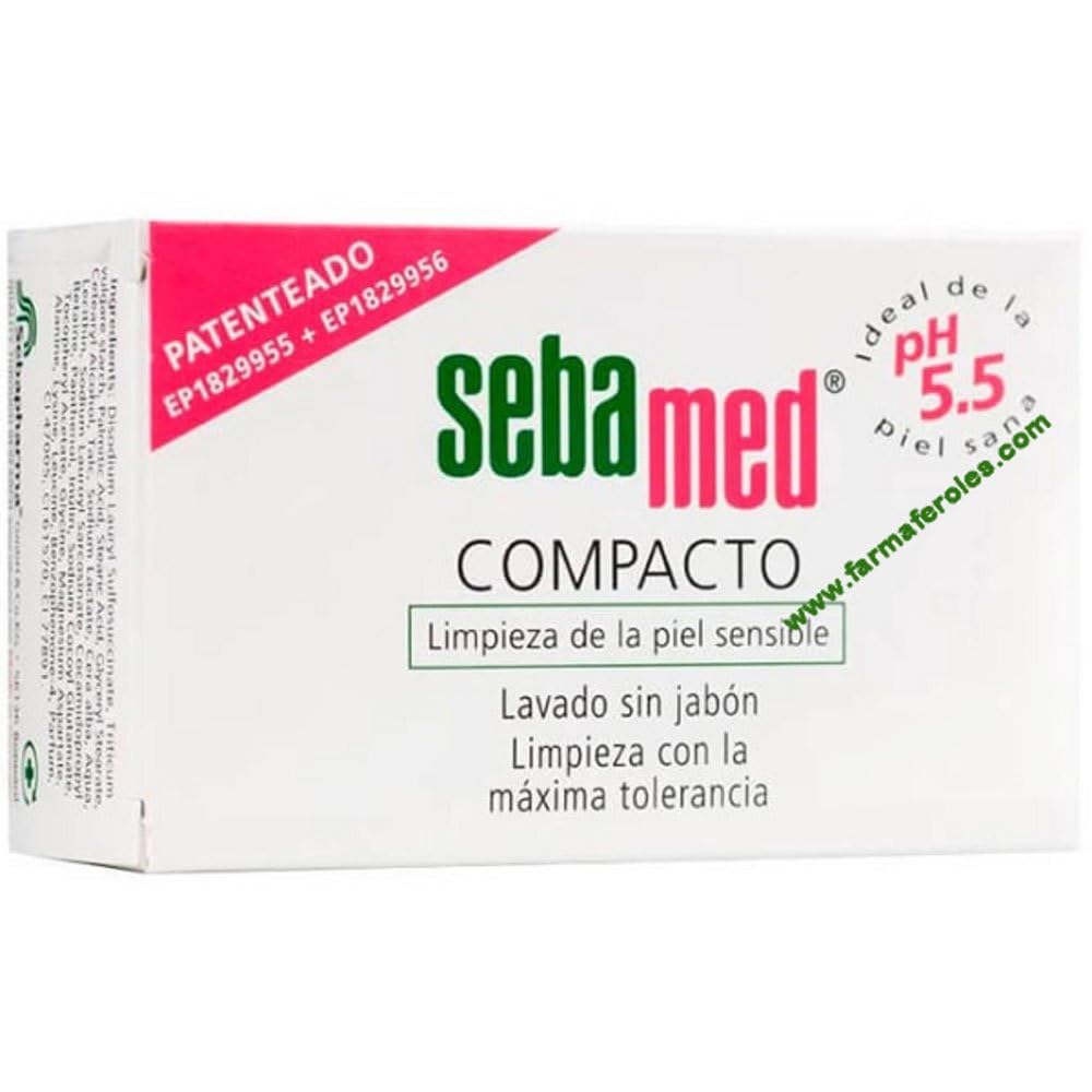 SEBAMED - Kompaktowa solidna pigułka do mydła do gładkiego, głębokiego czyszczenia, do wrażliwej skóry, bez środków alkalicznych, z Pantenolem i witaminą E, Multicolor 150 ml