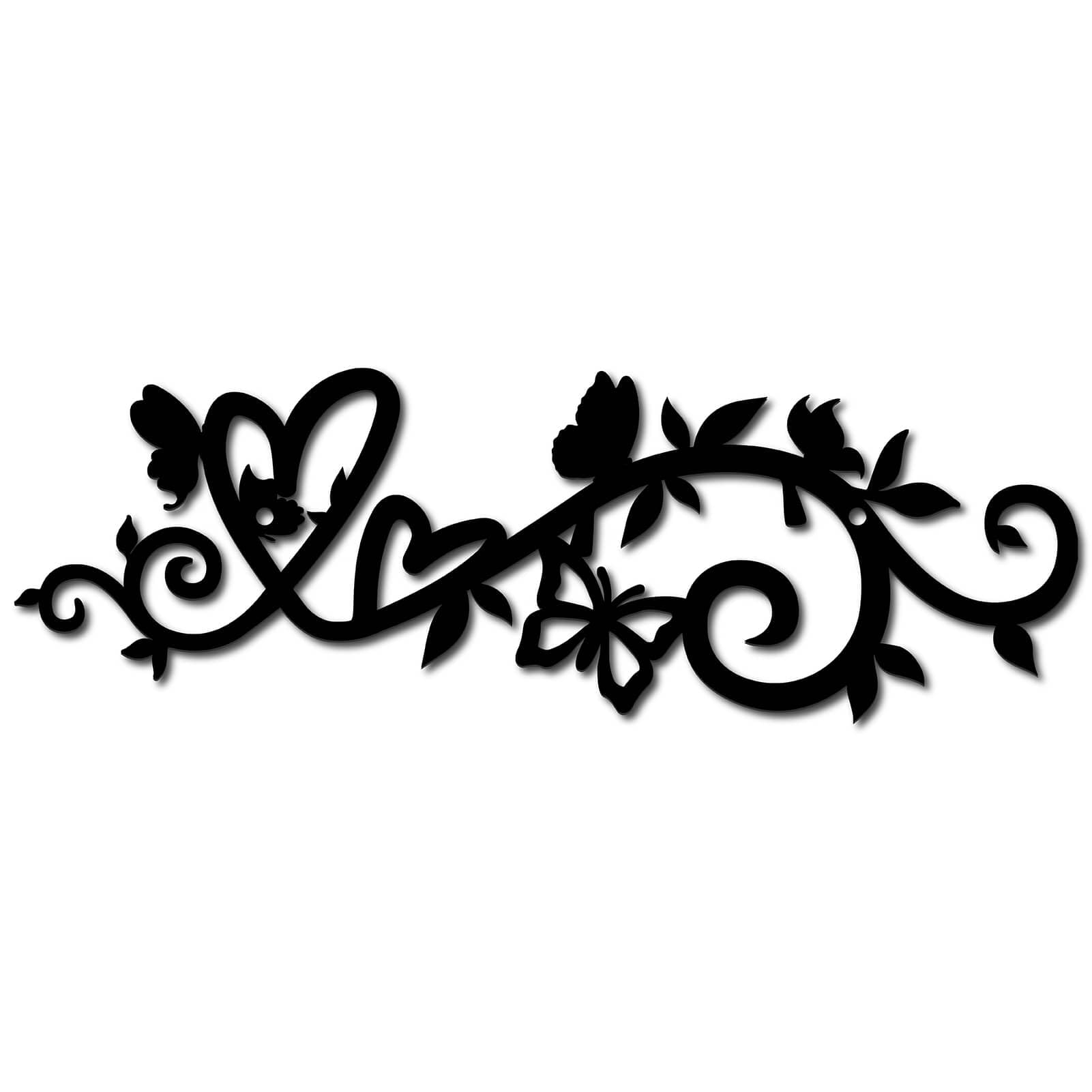 Décoration murale en métal noir pour intérieur et extérieur de maison - 7