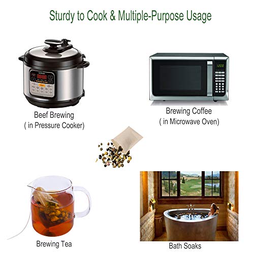 Aksuaple Eco-Fil Disposable Tea Filter Bags For Loose Tea, Wood Pulp Material, Biodegradable And Compostable, Unbleached Empty Tea Infuser Sachets With Drawstring, 100 Pack (3.2Inch X 4.0Inch) #TOP2