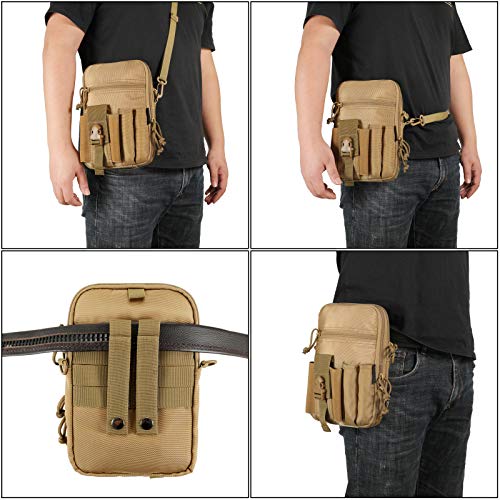 Concealed Pistol Pouch Multipurpose Carry Gun Bag - Larkoo Waist Molle Bag Fanny Pack With Pistol Holster In 9 Inch Length And Phone Belt Clip Holder For Less Than 7 Inches Smartphone (Khaki)… #TOP4