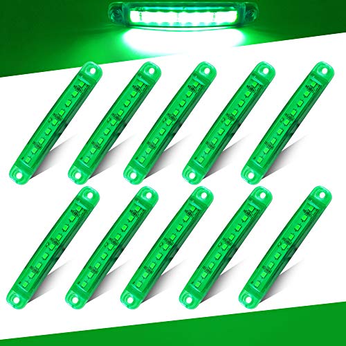 Teguangmei 10pcs Verde Luce di Posizione Laterale 9LED Luci di Avvertimento del Rimorchio Laterale Luci di Posizione del Camion 3.9 Luci di Ingombro Spia per Rimorchio del Veicolo 12-24V