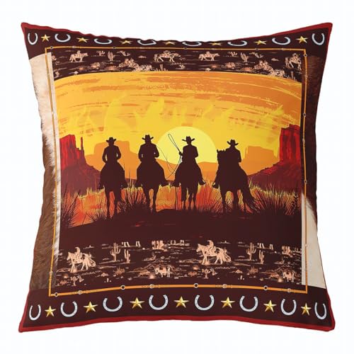 Housses de coussin motif fer à cheval orange fermeture éclair - 2