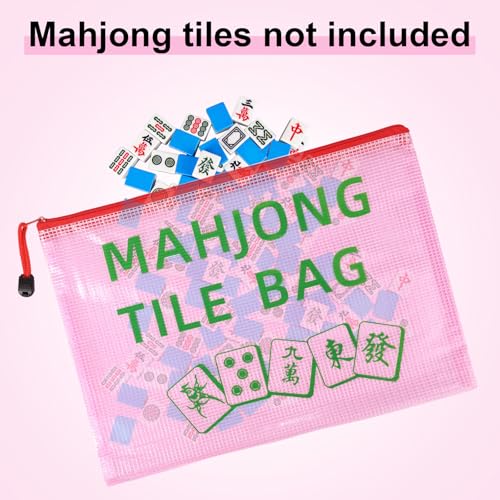 2 Bolsas para Fichas de Mahjong, Rojo, Portátil miniatura 3