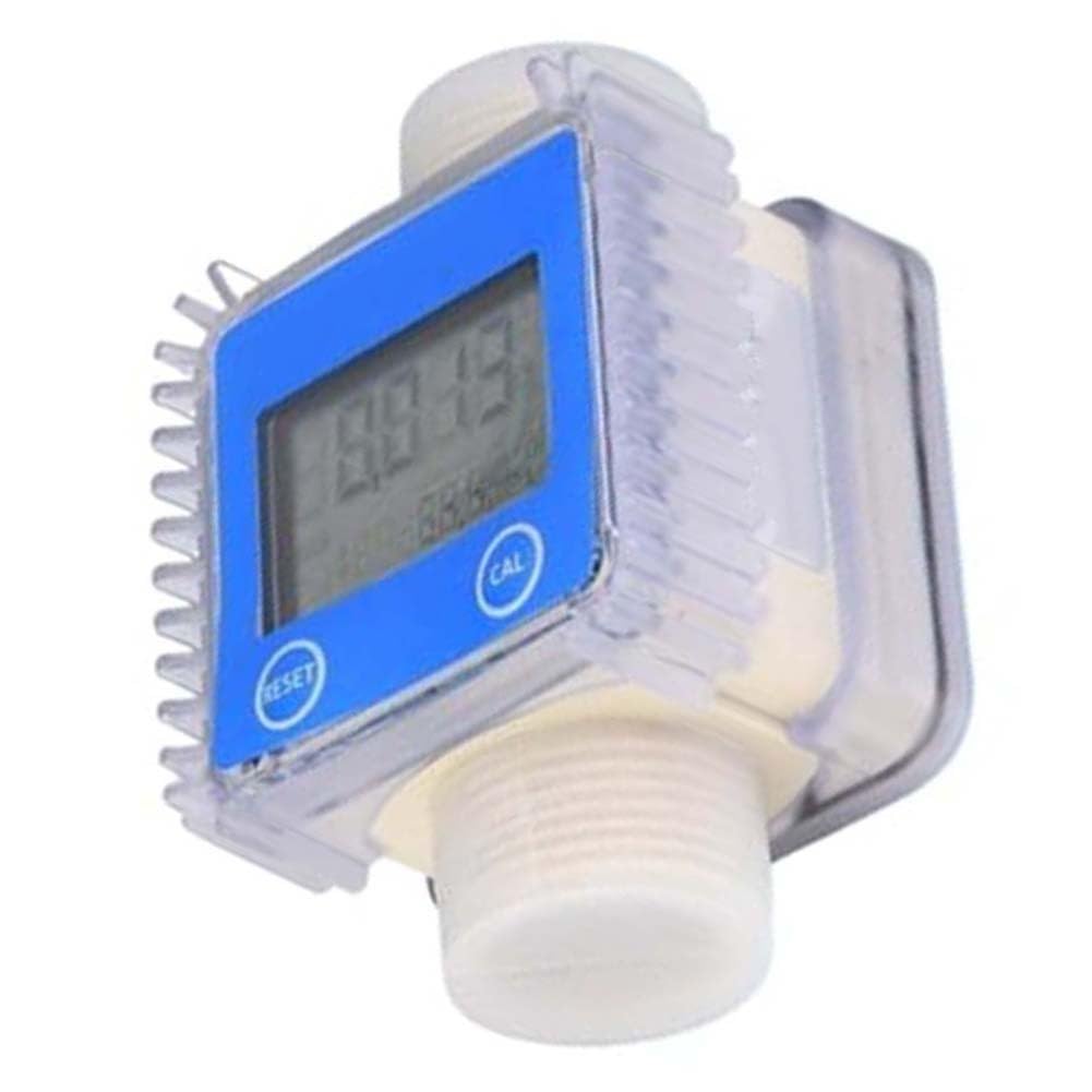 Misuratore di portata digitale K24 per olio e carburante, display LCD, dati in tempo reale, sensore di flusso d'acqua accurato per monitoraggio diesel e benzina, blu