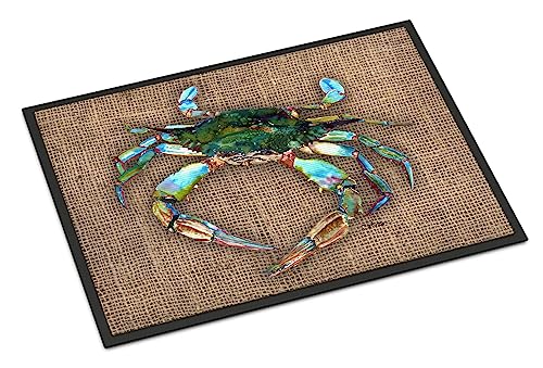 Caroline's Treasures 8731JMAT Crab Doormat 24x36 Front Door Mat Indoor Outdoor Rugs for Entryway, Non Slip Washable Low Pile, 24H X 36W