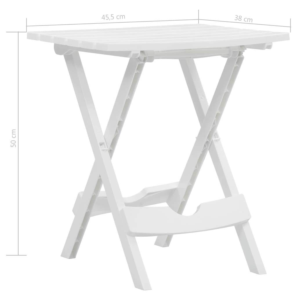 Leepesx Tavolino da Balcone Tavolo da Giardino Tavolo da Esterno Tavolo da Giardino Tavolo da Esterno Tavolo da Giardino Pieghevole 45,5x38,5x50cm Bianco