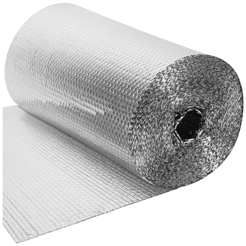 BLOSTM Foil Insulation Roll 25m x 60cm - Radiator Reflector Panels for Floor, Ceiling, Roof, Wall...