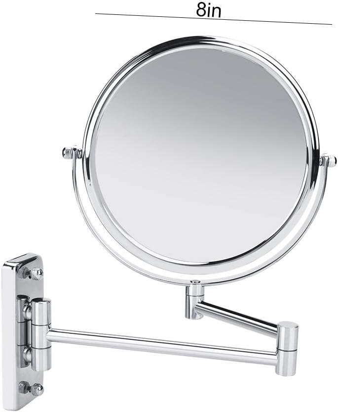 Gеt Sресіаl Prісе Wall Mounted Makeup Mirror - 8 Makeup Mirror, 3X Magnifying - Double Sided 360 Degree Swivel Mirror - High Definition Portable Bathroom Mirror