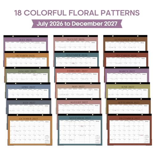 Image of Taja Desk Calendar 2026-2027, Jul 2026-Dec 2027, 18-Month, 17 inch x 12 inch
