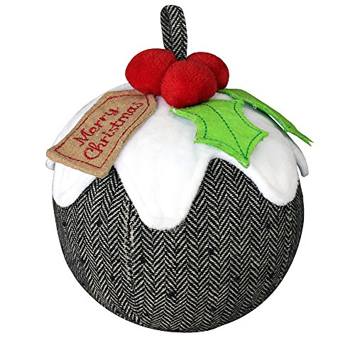 Riva Home Riva Paoletti Pudín De La Navidad Tope De Puerta-Peso Pesado De La Arena De Relleno-100 17 X 17 X 20 Cm (7" X 7" X 8" Pulgadas) -Diseñado En El Reino Unido, poliéster, Multicolor