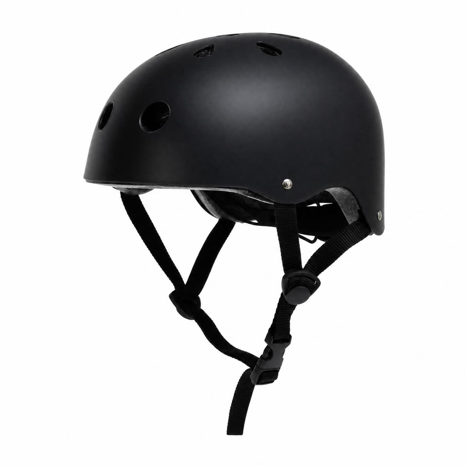 Hard Shell Cycling Helmet Low-Profile Helmet with Adjustable Strap Ventilated Multi-Sport for Adults, Kids, Skating, Climbing, Black, Adult-image-15