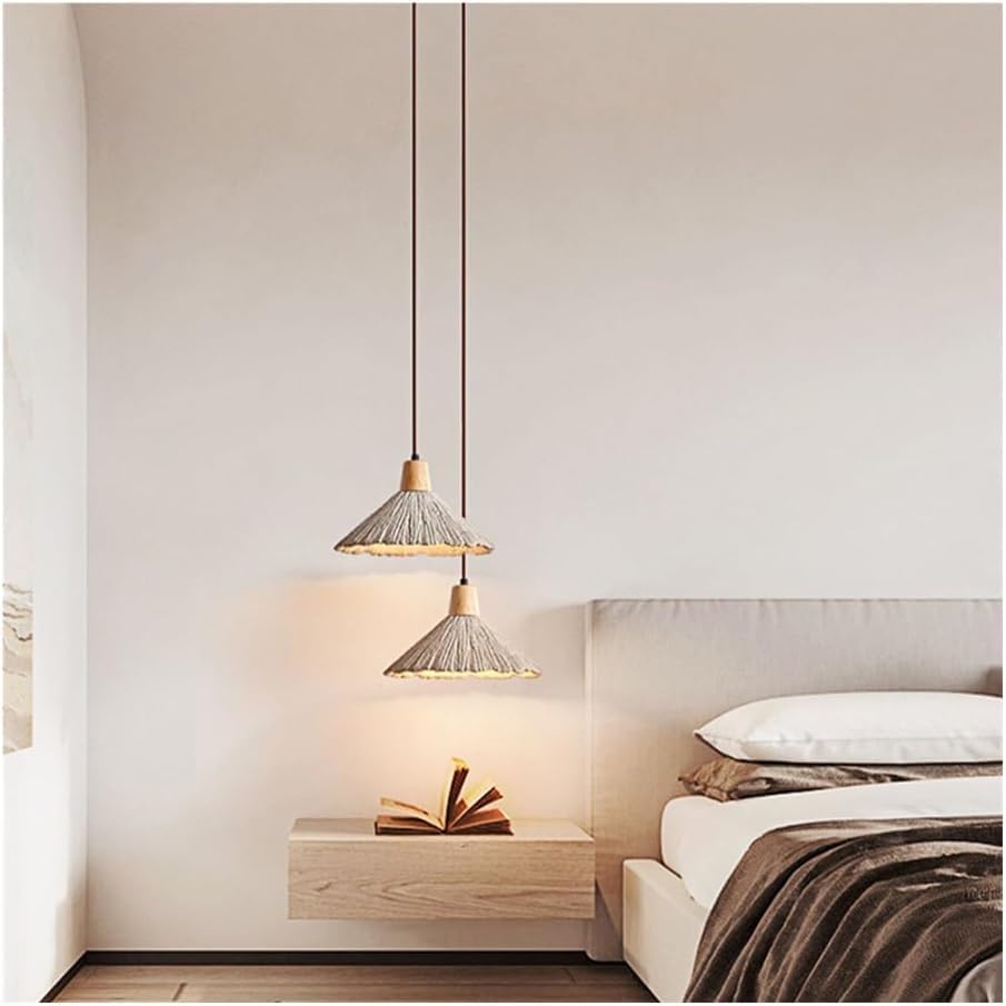 Lampe à suspension en ciment japonais au design minimaliste chic pour chevet