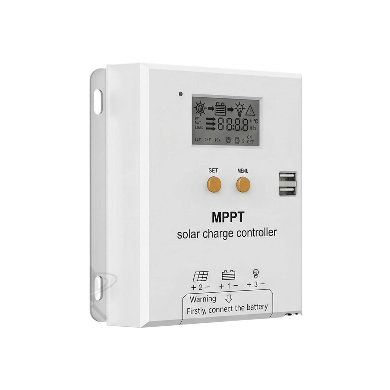 Regolatore di Carica Solare 10A 20A Regolatore 12V 24V | Con doppio display LCD USB(10A)