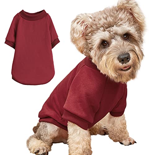 Image of Soft Puppy Sweater for Small Dogs Winter Knit Pullover, Wine L