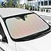 Iridescent Matte White Front Windshield Sunshade-Accordion Folding Shade-Blocks UV Rays- 58 x 27 in