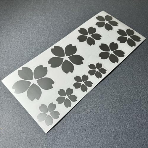 Image of Creative Fashion Flower Cherry Blossoms Petal Leaves Motor Bike Stickers Auto Body Car Styling PVC Decals (Grey)