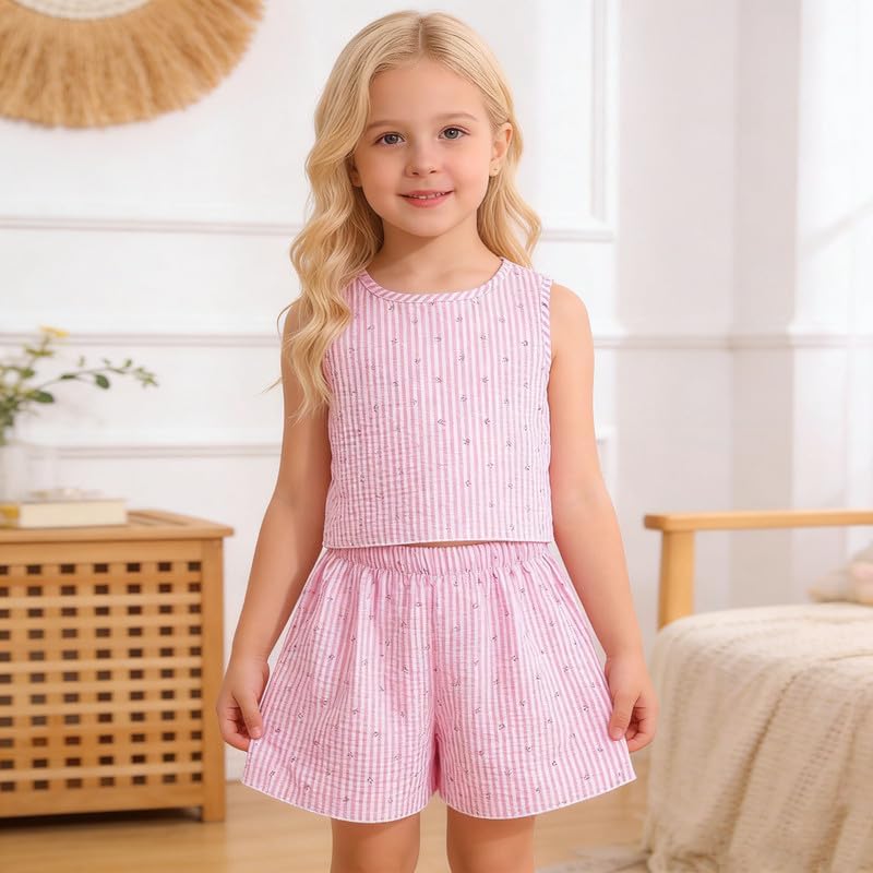 Toddler Girls Clothes Summer Outfits 2 Pcs Cute Girl Clothing Tops Matching Bottoms Casual Playwear Sets 3-8T