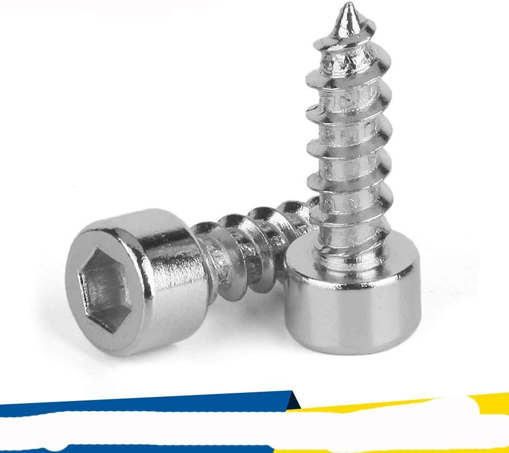 20/55pcs M2 M2.5 M3 M4 M5 Hexagon Hex Socket Cap Head Self Tapping Screw 304 Stainless Steel Allen Head Screw for Speaker-M4 55pcs,10mm