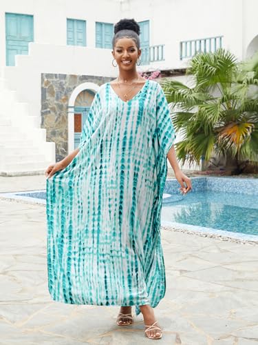 Image of Kaftan Dresses for Women Plus Size Bathing Suit Cover up Caftan Maxi Beach Dresses
