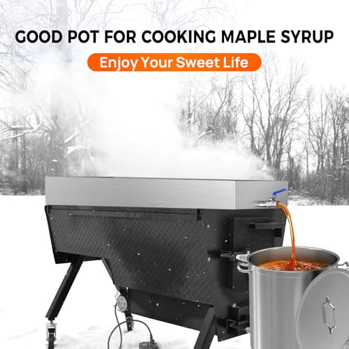 Image of 24x36x6 Inch Maple Syrup Evaporator Pan, 304 Stainless Steel with 1 Valve, Professional Grade for Efficient Home Syrup Boiling