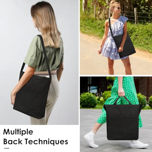 Image of Lily queen Natural Canvas Tote Bag for Crafting Reusable Grocery Shoulder Bags 2pcs