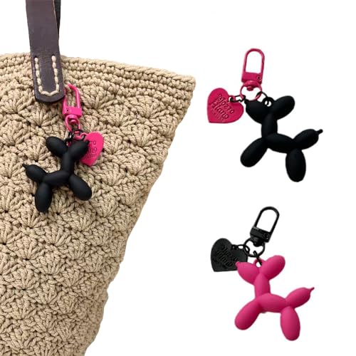 SURALIN 2 llaveros para perro, accesorios para llaves de coche, bonito llavero con globo para mujeres y niñas