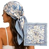 RIIQIICHY Foulard Femme Écharpe Etole Carré Bandana Multi-motifs70x70cm...
