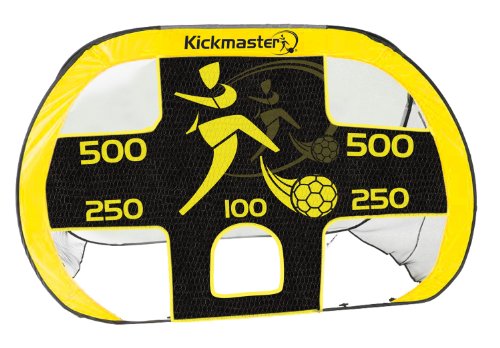 Kickmaster Quick Up But de foot avec cible de tir à montage rapide Jaune/noir Cover