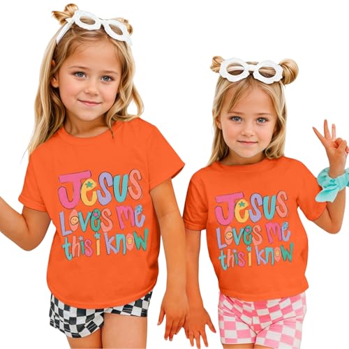 Image of BINTEHGS Jesus Shirts for Kids Christian Graphic Tees for Girls Religious God Tshirts Inspirational Bible Verse Cute T-Shirts