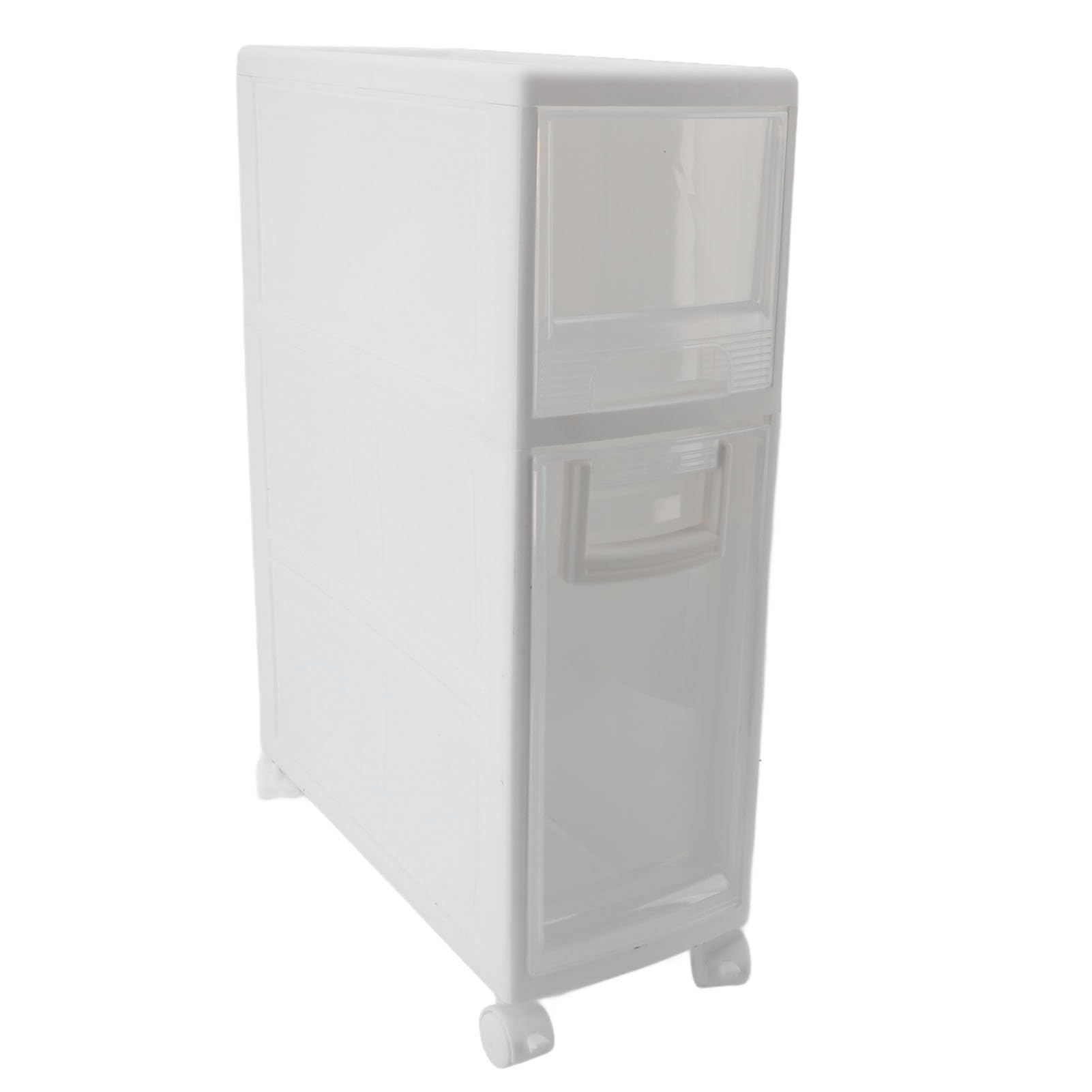 Zerodis Organizadores Organizador Estrecho Delgado de Plástico de Primera Calidad con 2 Cajones y 2 Estantes Gabinete de Toalla Independiente para Baño Cocina Sala de Estar Baño Gabinete de (16cm)