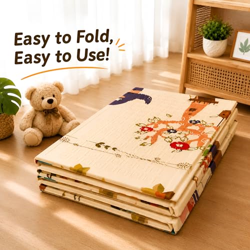 Image of TARKAN Extra Thick Reversible Baby Play Mat For Hard Floor, BIS Safety Certified, BPA Free Foldable Foam Crawling Mat (6.5x4.5 ft, 8mm Thickness) ABCD - Circus