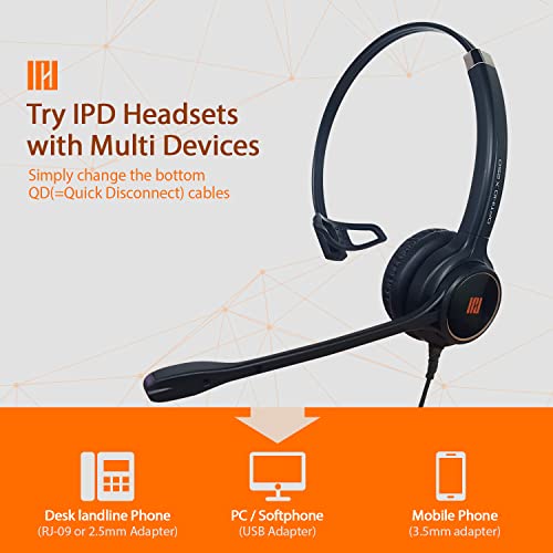 Image of IPD IPH-250 Phone Headset 2.5mm Single Ear Noise Cancelling Headset