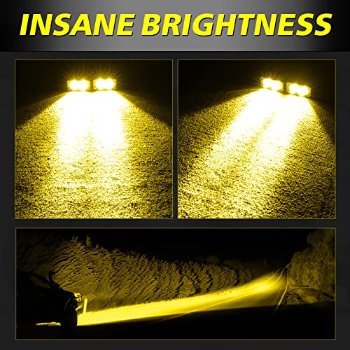 Image of Amber LED Pods, AKD Part 3 Inch CREE LED Fog Lights 40W Spot LED Lights Pods Mini Amber Chase Lights Ditch Light 2 Packs for Truck Motorcycle UTV SUV ATV Dirt Bike Snowmobile