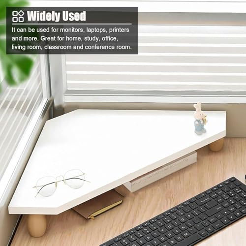 Support d'angle bois blanc pour organisation du bureau et gain de place - 5