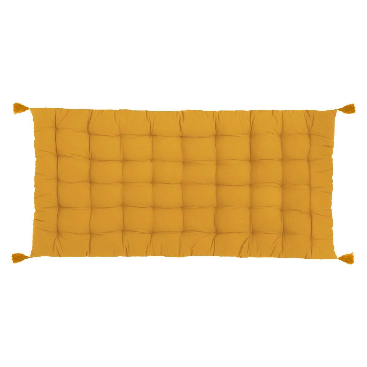 Atmosphera ATM-178566R Bodenmatratze mit Quasten, 60 x 120 cm, Baumwolle, Ockerfarben
