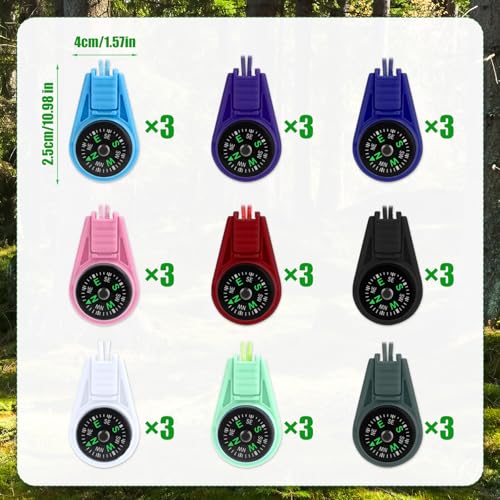 Brújula llavero mini portátil 27 piezas multicolor miniatura 2