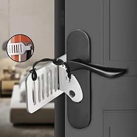 Trava para porta fechadura hotel, airbnb, quarto. Segurança portátil e com regulagem, aço inoxidável resistente.