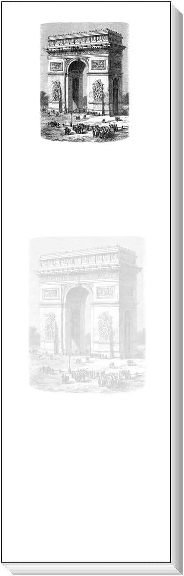 Ars Antigua Slim Writing Blocs (Notepads) • Arc de Triomphe, Paris • Vintage Engraving 1875 • Two Blocs of 50 Sheets Each - Total of 100 Printed Sheets