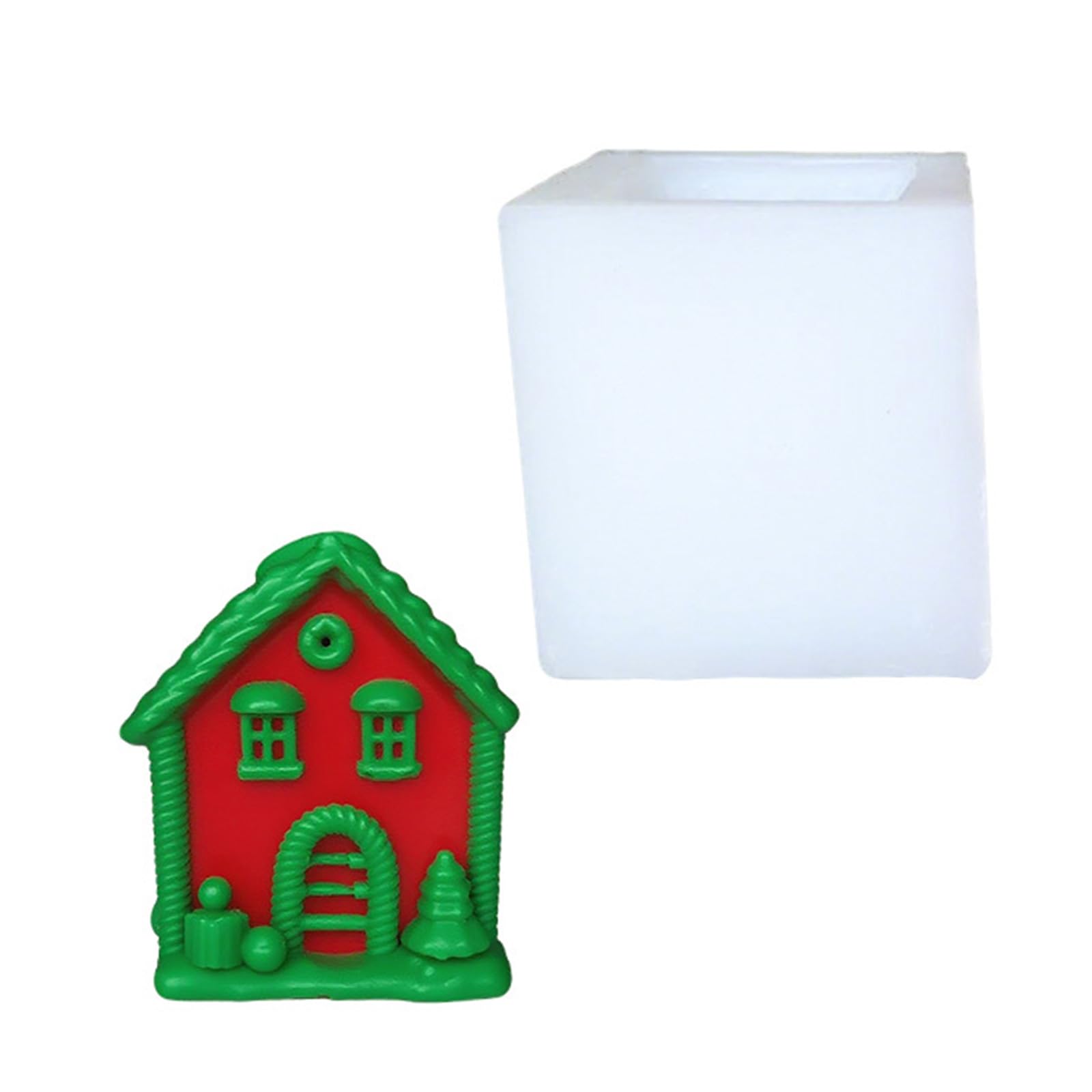 Nucelit Christmas Themed Silicone with Detailed Architecture Designs for Easy Releases Soap Creation Christmas Village Silicone