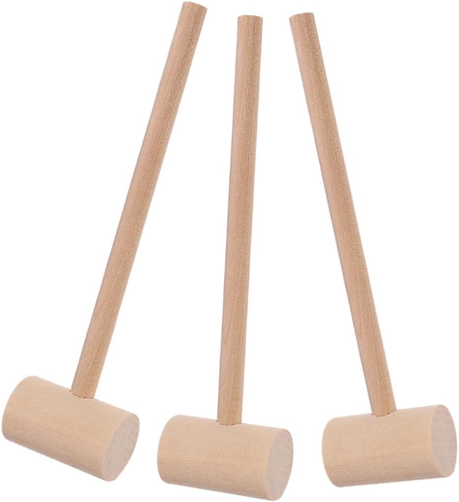 Cabilock 15pcs Wooden Mallets for Seafood Cracking Versatile Kitchen Hammers for Crab Lobster and Shellfish Smooth Tools for Easy Use Cooking and Baking
