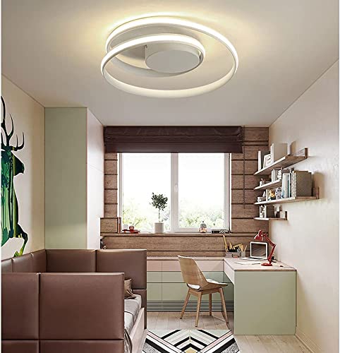 Plafonnier LED salon moderne blanc télécommande intensité variable chambre salle à manger - 3